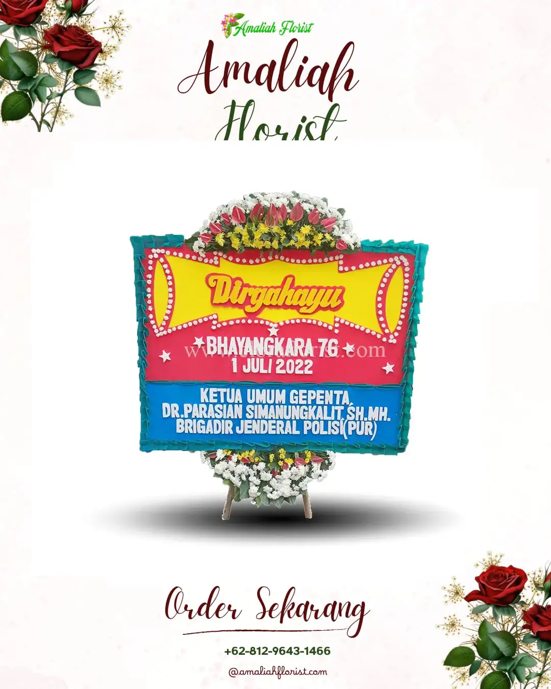 Papan Bunga HUT Ulang Tahun Tugu
